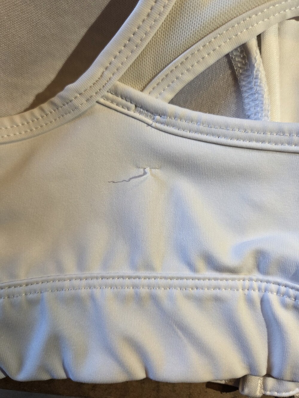 Fila White Front-Zip Racerback Sports Bra Sz Medium - Picture 4 of 6